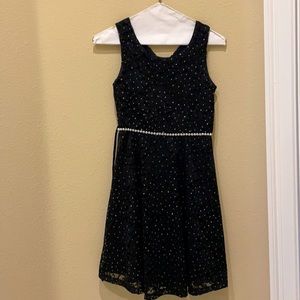 Girls Black Sparkly Dress. Size 14